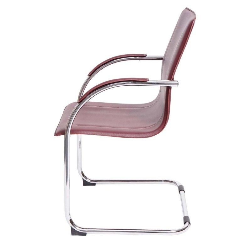 Lote de 2 sillas de confidente ZEUS, estructura metálica y tapizadas en piel sintética de gran calidad