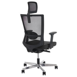 Silla ergonómica NILO PRO, 100% ajustable, en negro