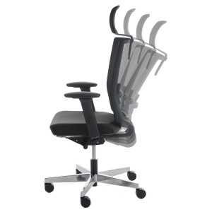 Silla ergonómica NILO PRO, 100% ajustable, en negro