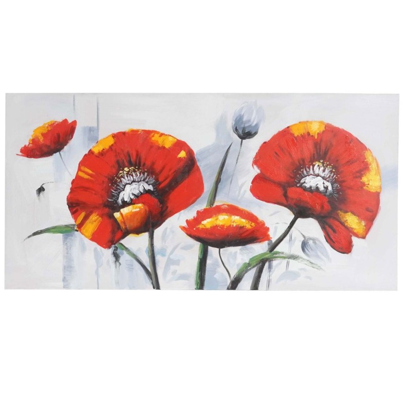 Cuadro PAPAVER 70x140x3,5 cm, pintado a mano al óleo