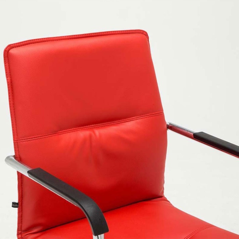 Silla de confidente GOLIAT, estructura metálica, gran acolchado y elegante diseño en piel color negro