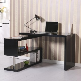 Mesa de ordenador LOREN en madera color negro