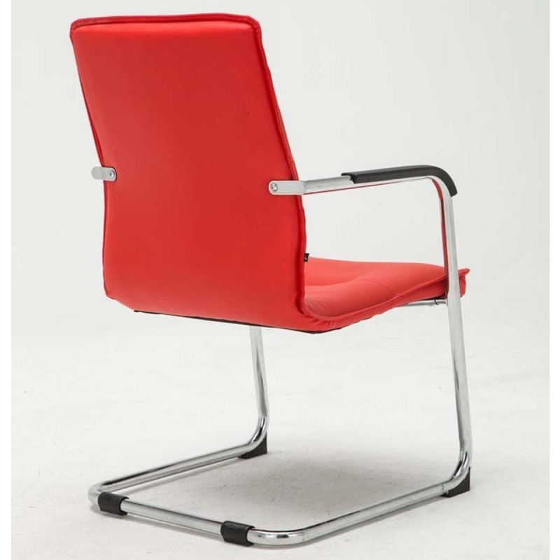 Silla de confidente GOLIAT, estructura metálica, gran acolchado y elegante diseño en piel color negro