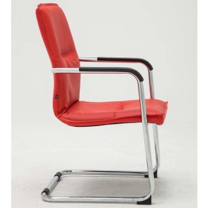 Silla de confidente GOLIAT, estructura metálica, gran acolchado y elegante diseño en piel color negro