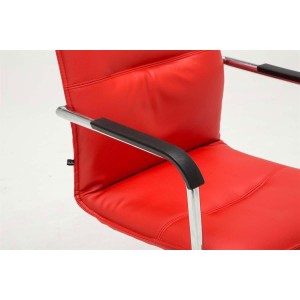 Silla de confidente GOLIAT, estructura metálica, gran acolchado y elegante diseño en piel color negro