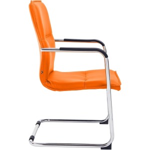 Silla de confidente GOLIAT, estructura metálica, gran acolchado y elegante diseño en piel color negro