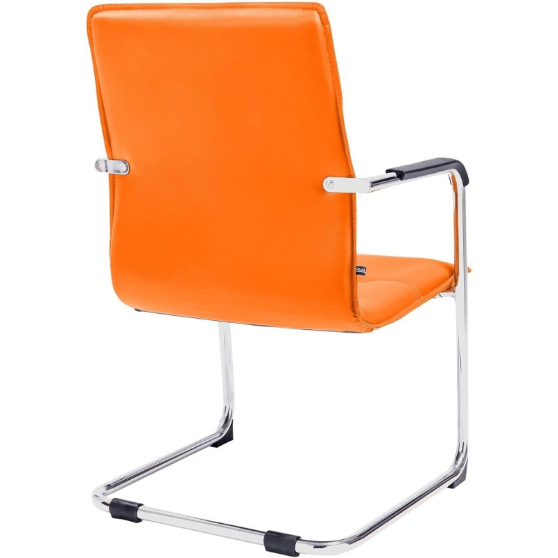 Silla de confidente GOLIAT, estructura metálica, gran acolchado y elegante diseño en piel color negro