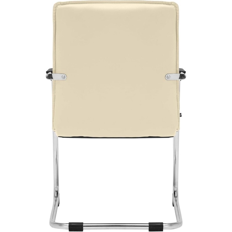 Silla de confidente GOLIAT, estructura metálica, gran acolchado y elegante diseño en piel color negro