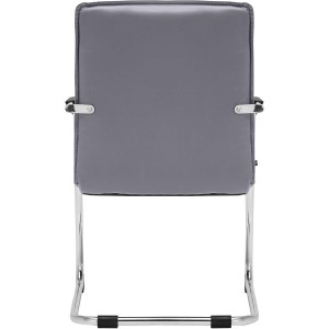 Silla de confidente GOLIAT, estructura metálica, gran acolchado y elegante diseño en piel color negro