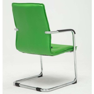 Silla de confidente GOLIAT, estructura metálica, gran acolchado y elegante diseño en piel color negro