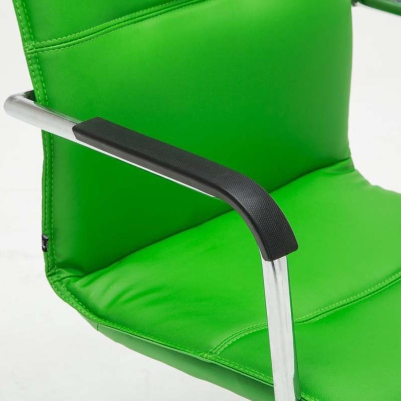 Silla de confidente GOLIAT, estructura metálica, gran acolchado y elegante diseño en piel color negro