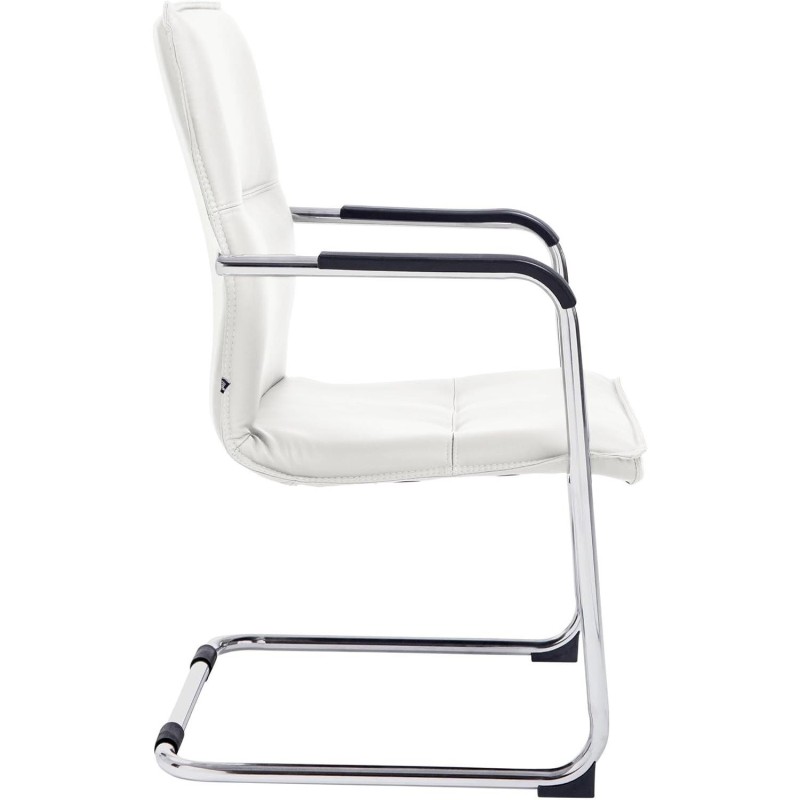 Silla de confidente GOLIAT, estructura metálica, gran acolchado y elegante diseño en piel color negro