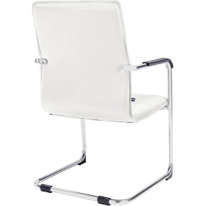 Silla de confidente GOLIAT, estructura metálica, gran acolchado y elegante diseño en piel color negro