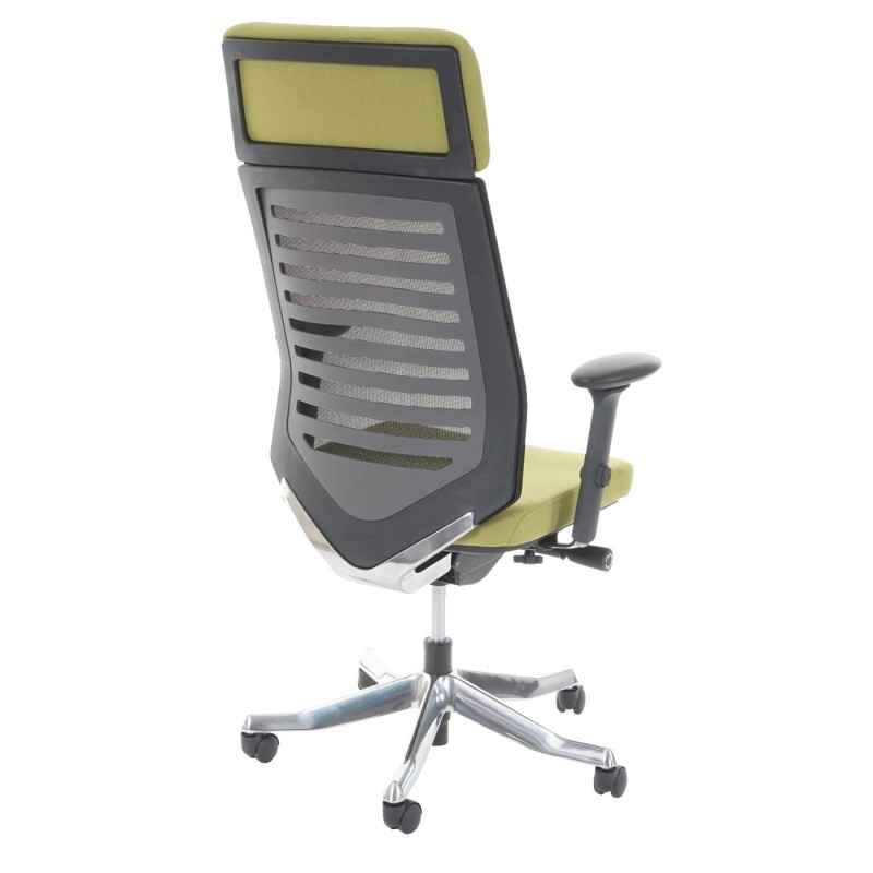 Silla de oficina LIENA PRO, respaldo ergonómico, en tela y malla, color verde