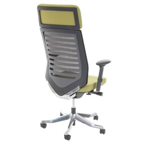 Silla de oficina LIENA PRO, respaldo ergonómico, en tela y malla, color verde