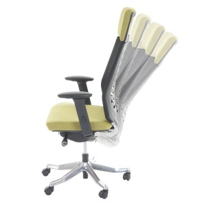 Silla de oficina LIENA PRO, respaldo ergonómico, en tela y malla, color verde