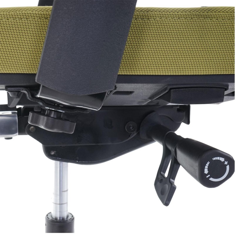 Silla de oficina LIENA PRO, respaldo ergonómico, en tela y malla, color verde