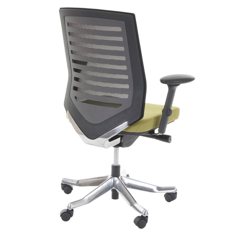 Silla de oficina LIENA, respaldo ergonómico, en tela y malla, color verde