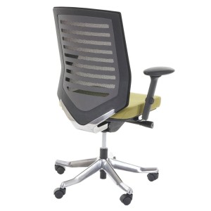 Silla de oficina LIENA, respaldo ergonómico, en tela y malla, color verde
