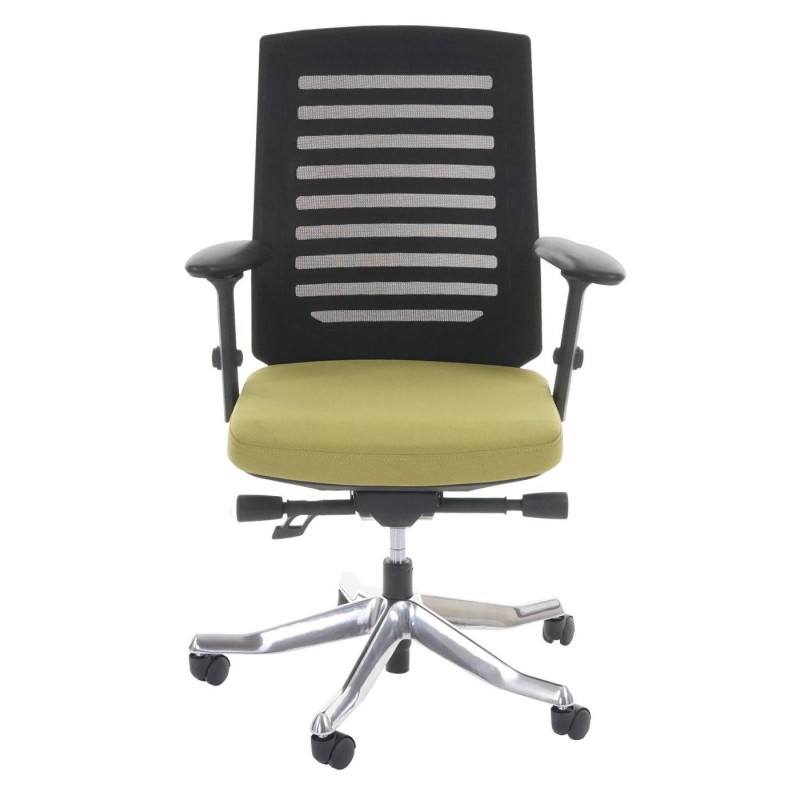 Silla de oficina LIENA, respaldo ergonómico, en tela y malla, color verde