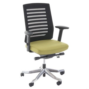 Silla de oficina LIENA, respaldo ergonómico, en tela y malla, color verde