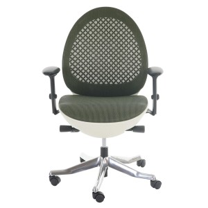 Silla de oficina OBI, diseño espectacular en crema/ verde