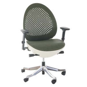 Silla de oficina OBI, diseño espectacular en crema/ verde