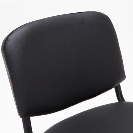 Silla de confidente MOBY PIEL negro, patas negras 2