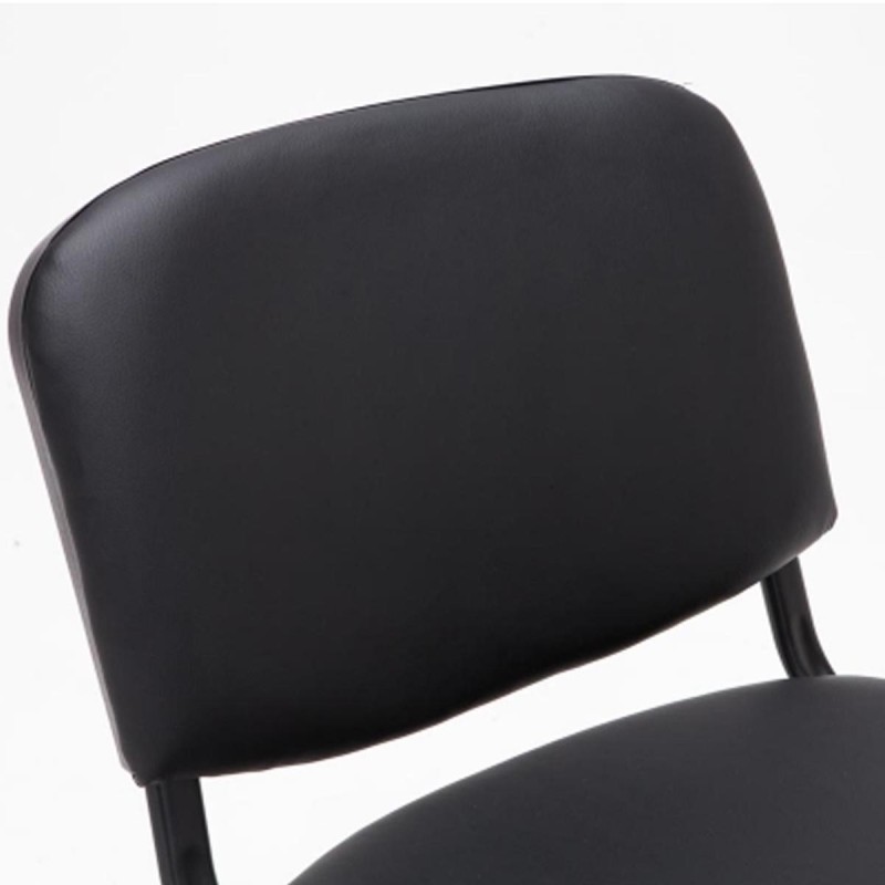 Silla de confidente MOBY PIEL negro, patas negras