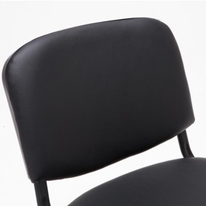 Silla de confidente MOBY PIEL negro, patas negras