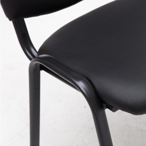 Silla de confidente MOBY PIEL negro, patas negras