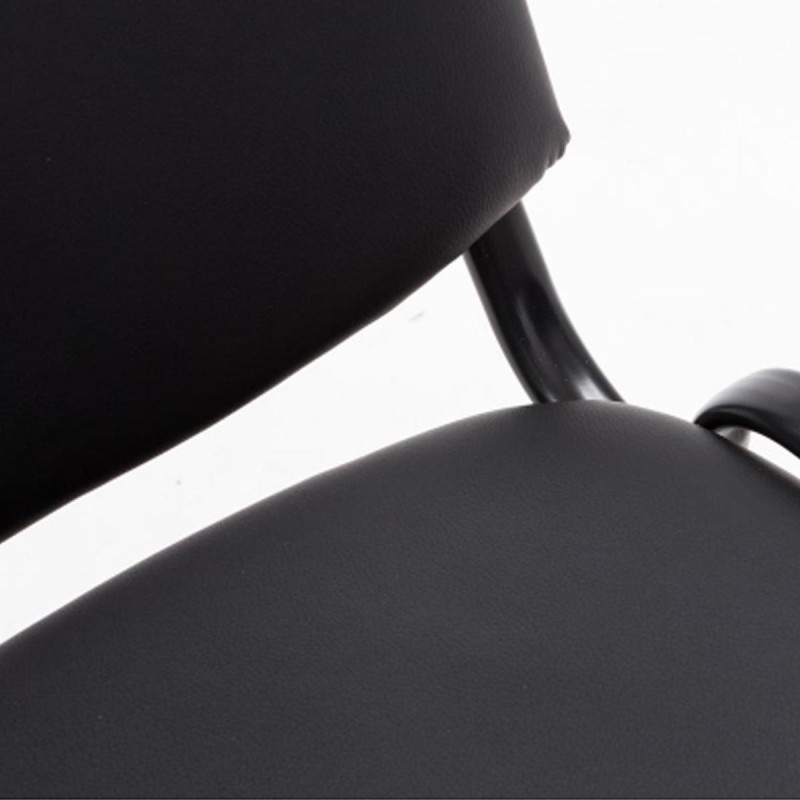 Silla de confidente MOBY PIEL negro, patas negras