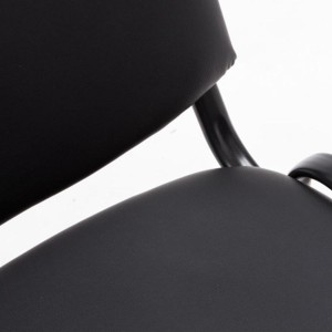 Silla de confidente MOBY PIEL negro, patas negras