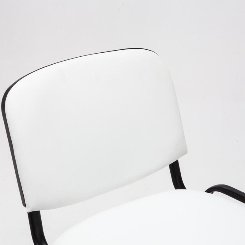 Silla de confidente MOBY PIEL negro, patas negras