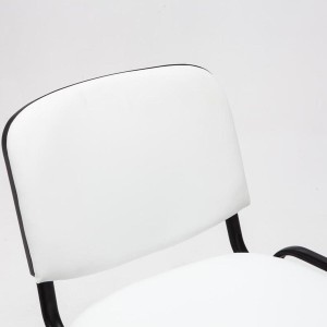 Silla de confidente MOBY PIEL negro, patas negras