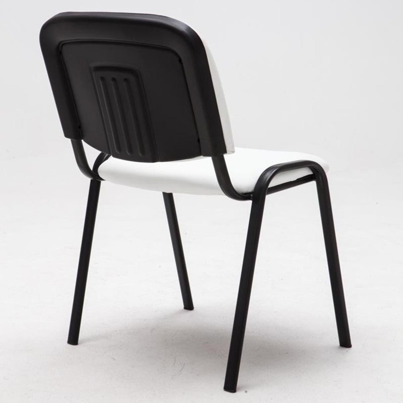 Silla de confidente MOBY PIEL negro, patas negras