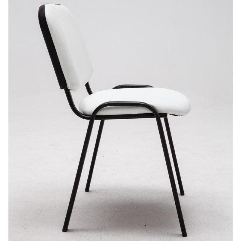 Silla de confidente MOBY PIEL negro, patas negras