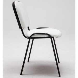 Silla de confidente MOBY PIEL negro, patas negras