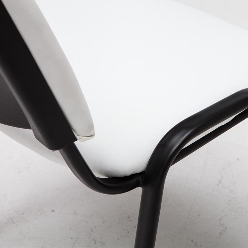 Silla de confidente MOBY PIEL negro, patas negras