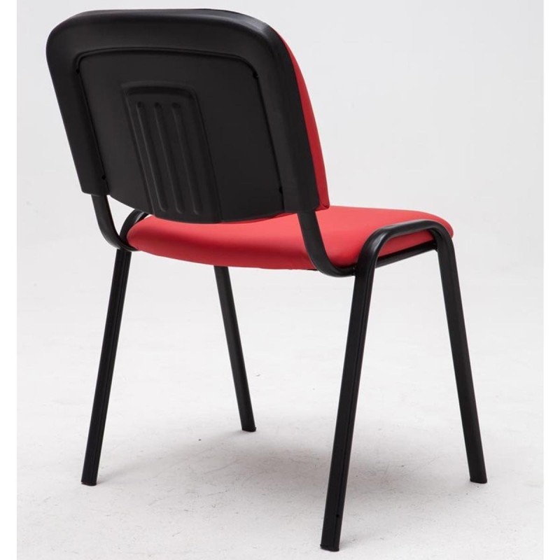 Silla de confidente MOBY PIEL negro, patas negras