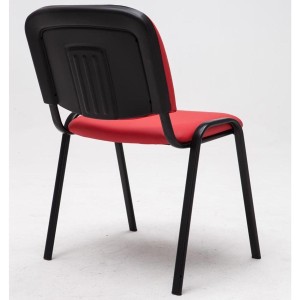 Silla de confidente MOBY PIEL negro, patas negras