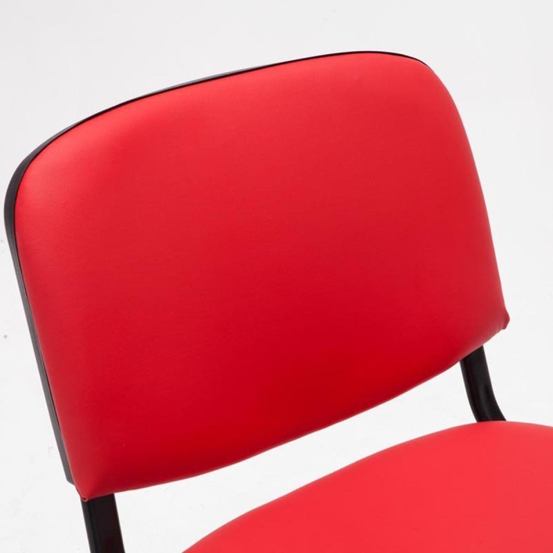 Silla de confidente MOBY PIEL negro, patas negras