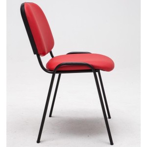 Silla de confidente MOBY PIEL negro, patas negras