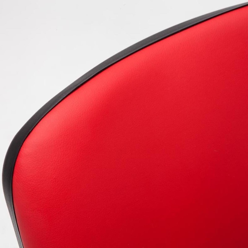 Silla de confidente MOBY PIEL negro, patas negras