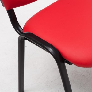 Silla de confidente MOBY PIEL negro, patas negras