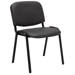 Silla de confidente MOBY PIEL negro, patas negras