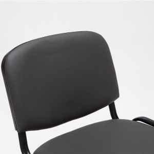 Silla de confidente MOBY PIEL negro, patas negras