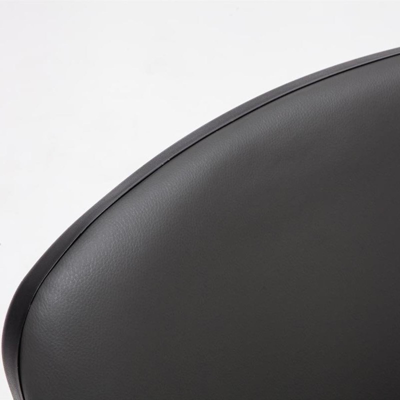 Silla de confidente MOBY PIEL negro, patas negras