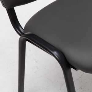 Silla de confidente MOBY PIEL negro, patas negras