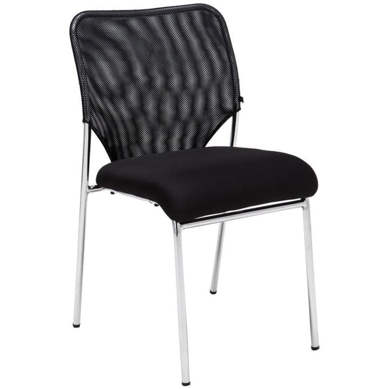 Silla de Confidente JAMAICA, sin brazos, bonito diseño, robusta y resistente, en malla transpirable Negro